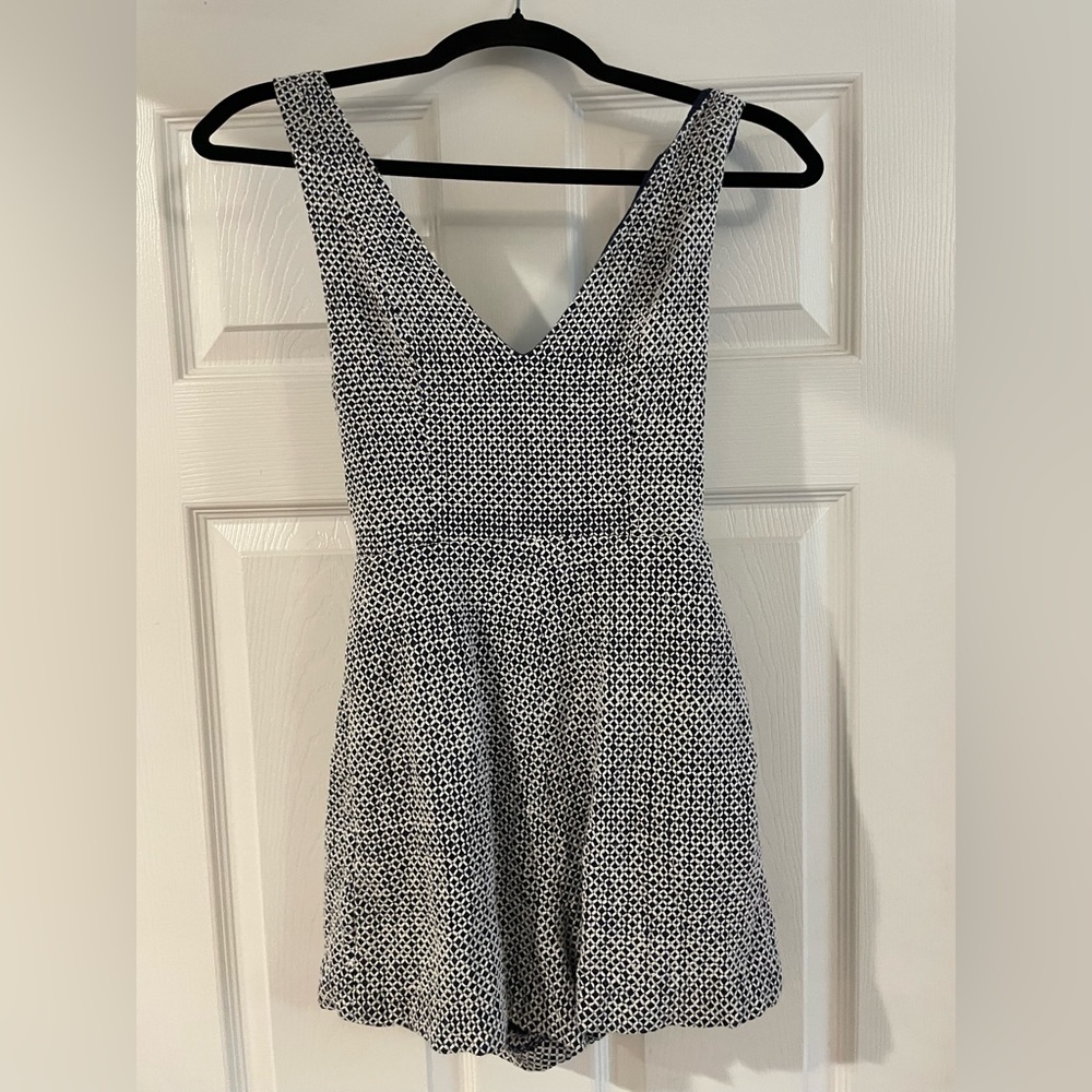 Kookai Navy blue and White Patterned Maxi Skort